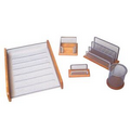 5 Piece Silver Mesh Desk Set